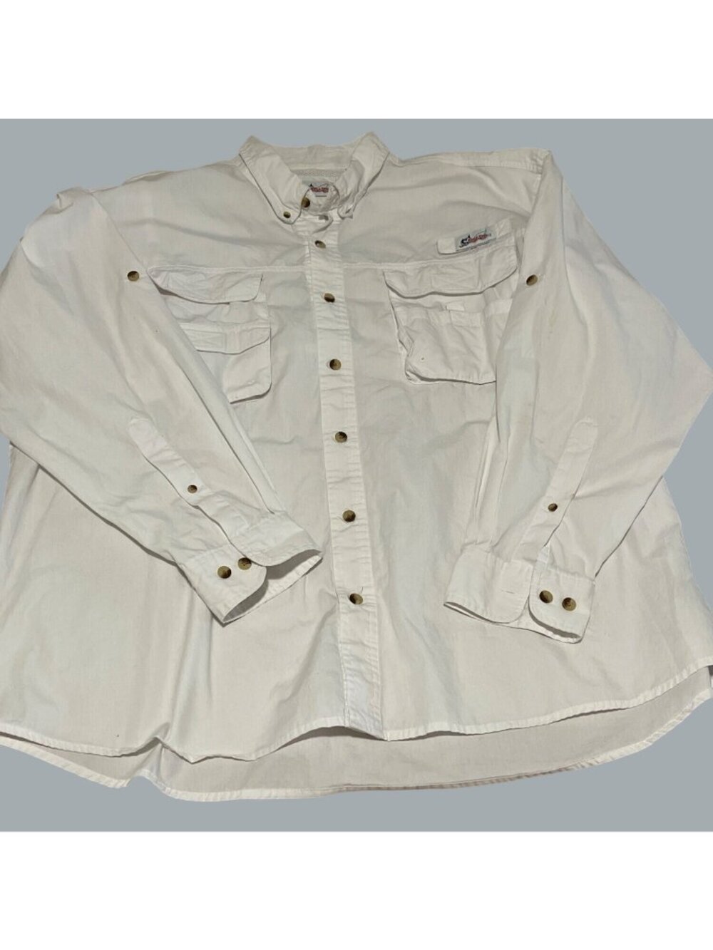 World Wide Sportsman Mens 2XL Vented Fishing Shirt Long Sleeve Beige Big Tall - Picture 15 of 15